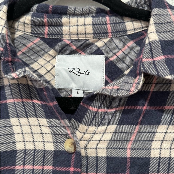 Rails willow ruffle sleeve flannel button up shirt size small - Picture 6 of 11